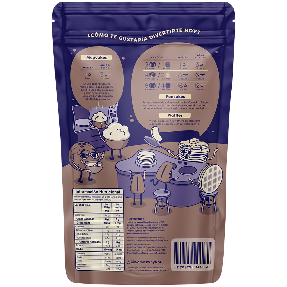 MEZCLA PANCAKES Y WAFLES BROWNIE WHY NOT 300 GR