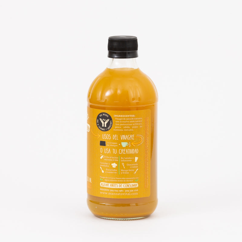 VINAGRE DE MANZANA CURCUMA PIMIENTA NEGRA Y SABILA (MANZATO) 500 ML